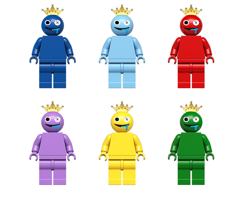 Vibrant Roblox Rainbow Friends: 8-Piece Brick Minifigure Custom